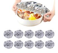 Aluminum Foil Food Covers, Reusable Elastic Insulated Bowl Lids, Freshness Preserving Stretch Covers, Durable Heat Retention Design, Kitchen Storage Accessory, Food Cover Set for Meal Prep Picnic Use