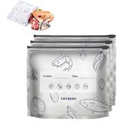 Aluminum Foil Storage Bags, Reusable Aluminum Foil Sealable Storage Bags with Label, Thick Heat-Resistant Leakproof Foil Bags for Food, Meat, Fruit & Vegetables (30pcs,26 * 29cm)