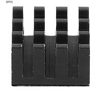 Aluminum Heat Sink High-quality Thermal Conductivity Reduce Hardware Failure Adhesive 20Pcs 14x14x8mm LED Printed Circuit Board (Black)
