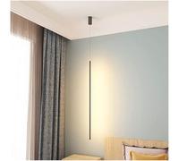 Aluminum Linear Chandelier Minimalist Black Strip LED Pendant Light Long Strip Bedroom Bedside Hanging Lamp,Pendant Ceiling Light