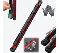 Aluminum Magnetic Hex Bit Organizer, Sliding Rail Heavy Duty Holder, High Strength Magnetic Secure Grip,40 Slot High Capacity, Machined Compact Storage Fast Access for Workshop (1PC)