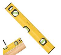 Aluminum Magnetic Level Ruler - Wall Picture Ruler for Measuring Angles | Lightweight Aluminum with 45 90 180 Degree Markings, Magnetic Base, Carpenter Tool for Home Wall Floor, 40x4.9x2.5cm Yellow