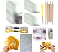 Aluminum Metal Crafts Diy Set, Embossing Foil, Metal Embossing Foil Art Kit, Thick Tinfoil Flashing Roll Sheets for Kids Adults (B)