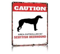 Aluminum Metal Sign Funny Scottish Deerhound Caution for Dog Owner Gift 8 X 12 in