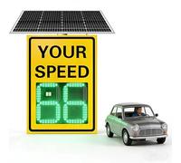 Aluminum Radar Speed Limit Sign 20"X27"/24"X35", Flashing Solar Powered Led Speed Limit Signs with Accessories, for Streets Neighborhoods Roads Schools Parking Lots(24 x 35 pulgadas)