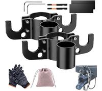 Aluminum RV Towing Chain Organizer & 7-Way Plug Holder, Trailer Towing Chain Organizer, Heavy Duty Anti-Rust Cable Wire Harness Holder, for 2" 2¼" Tongue Jack RV Camper Towings Accessories (2pcs)