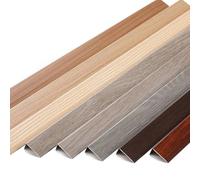 Aluminum Staircase Step Edge Protector 3/4/5ft Stair Nose Molding L-Shaped Stair Nosing Edge Trim Wood Grain Step Edge Trim -Easy To Install(Grey Oak,L 130CM/51"/4.3ft)
