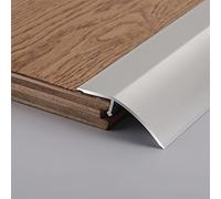 Aluminum Tile to Wood Floor Cover Edge Strips,Black Gold Silver Thresholds Reducer for Restaurant Hotel, Wide Floor Transition Strip(Silver,105cm/41.3in)