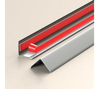 AluminumBaguette - Protector de pared de 100 cm (3 piezas) - Adhesivo ultra resistente en ángulo para evitar golpes y arañazos (Sle 6, 20 x 20 mm)
