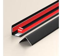 AluminumProtector Baguette 100 cm - 3 piezas, protector de pared adhesivo, borde Ultra- H, protege las paredes de abolladuras y arañazos (Sle 5, 20 x 20 mm)