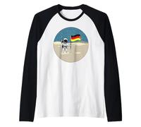 Alunizaje Alemán Astronauta Alemán Luna Camiseta Manga Raglan