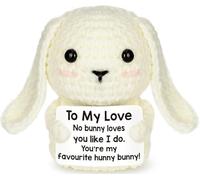 ALUNME Mini regalo de cumpleaños para novio, novia, esposa, marido, To My Love, lindo relleno de cesta de Pascua para parejas, divertido conejo de ganchillo hecho a mano (to my love 6)