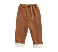 Alunsito Pantalones de jogging de cintura alta cálidos de invierno para bebé niña y niño pantalones de algodón con cordón pantalones de pana con forro polar