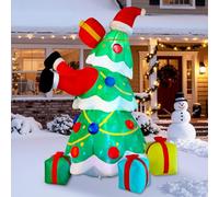 Alupssuc 210CM Árbol de Navidad Decoración Inflable con Luces LED Incorporadas para Decoraciones de Fiesta de Navidad para Fiestas al Aire Libre para Césped, Jardines al Aire Libre(7FT,Verde)