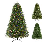 Alupssuc Arbol de Navidad 180CM con 350 LED Blanco Cálido y Multicolor, 12 Modos Luminosos, 1171 Puntas Ramas, Soporte Metálico Plegable, Arvore de Natal con Luces Incorporadas para Hogar Decoración