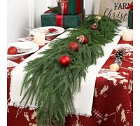 Alupssuc Guirnalda Navidad Verde 6FT (180 cm), Corona PE, Decoración para Puerta/Mesa/Escalera/Chimenea/Balcón/Escaparates, Exterior