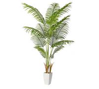 Alupssuc Palmera de imitación de 1,5 m de Altura con 12 Troncos Desmontables, Gran árbol Tropical Artificial de Interior Dypsis Lutescens, Palmera Areca de Seda Real en Maceta