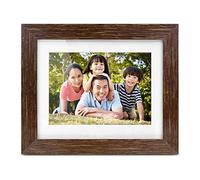 Aluratek Marco de Fotos Digital de Madera Envejecida de 7 Pulgadas, función de presentación de Diapositivas automática, Compatible con USB/SD/SDHC, Reloj y Calendario Integrados, fácil configuración,