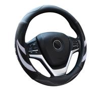 Alusbell Funda de Cuero de Microfibra Transpirable para Volante de automóvil para Hombre, Universal, 15 Pulgadas (Blanco)