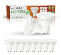 ALUSSO 5W Bombilla LED GU10, Blanco Cálido 3000K 400Lm, 120 ° ángulo de haz, no regulable, paquete de 10