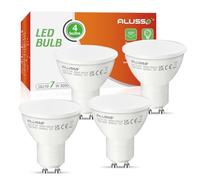 ALUSSO 7W Bombilla LED GU10, Blanco Cálido 3000K 560LM, 120 ° ángulo de haz, No Regulable, Paquete de 4