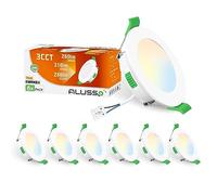 ALUSSO Foco Empotrable LED 230V Focos De Techo Regulable Ultraplanos 4W 310 Lúmenes, Blanco Cálido Blanco Neutro Blanco Frío Focos Empotrables Orientables IP44 Para Baños Cocinas Salones, Juego De 6