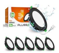 ALUSSO Foco Empotrable LED 230V Focos De Techo Regulable Ultraplanos 5W 350 Lúmenes, Blanco Cálido Blanco Neutro Blanco Frío Focos Empotrables Orientables IP44 Para Baños, Juego De 6