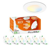 ALUSSO Foco Empotrable LED 230V Regulable Ultraplano 4W 310 Lúmenes, Blanco Cálido Neutro Frío Orientable IP44 Para Baños, Juego De 6