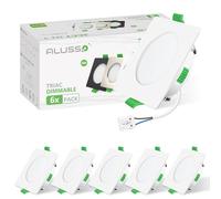 ALUSSO Foco Empotrable LED Focos De Techo Regulable Ultraplanos 4W 310 Lúmenes, Blanco Cálido Blanco Neutro Blanco Frío Focos Empotrables Orientables IP44 Para Baños, Juego De 6