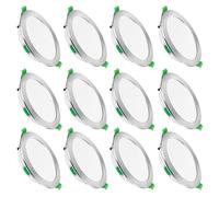 ALUSSO Foco Empotrable LED Regulable 230V Slim Flat, 7W 580 Lúmenes Blanco Cálido Blanco Neutro Blanco Frío, IP44 Focos De Techo a Prueba De Salpicaduras Para Baños, Salones, Juego De 12