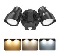 ALUSSO Foco LED de 25 W con detector de movimiento para exteriores, 2000 lm, luz de inundación PIR, 3000 K, 4000 K, 6500 K, IP54, lámpara exterior para garaje, jardín, patios