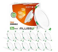 ALUSSO Focos LED Interior Downlight LED Techo Empotrable, 10W 800LM Plafon Empotrado Ojos de Buey LED Regulable, Blanco Cálido/Blanco Neutro/Blanco Frío, Luz LED Redondo Ø125-135mm para Baño Cocina