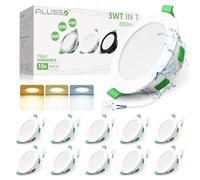 ALUSSO Focos LED Interior Techo Regulable, 3WT 4W 6W 8W 3CCT 3000K 4000K 6500K, IP44 Downlight Empotrable, Ultradelgado 29mm, Ø68-78mm, Ojos de Buey Baño Salón, 10 Pack