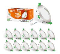 ALUSSO Focos LED Techo, 4W 310LM Regulable, 3000K 4000K 6500K, IP44, Corte 55-68mm, 12PC