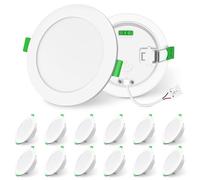 ALUSSO LIGHTING Downlight LED Empotrable 10W 1050lm Alto Brillo, Focos Interior Extraplano Blanco Cálido/Neutro/Frío Regulable, Ojos de Buey Para Techo IP44 Impermeable, 12 Pack