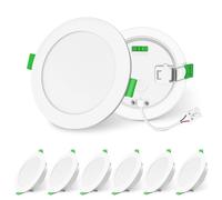ALUSSO LIGHTING Downlight LED Techo Empotrable 12W 1200lm Alto Brillo, Focos Interior Extraplano Blanco Cálido/Neutro/Frío Regulable Ojos de Buey LED para Techo IP44 Impermeable Baño, 6 Pack