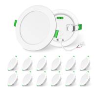 ALUSSO LIGHTING Foco LED empotrable de 230 V, regulable, 8 W, 850 lm, alta luminosidad, blanco cálido y neutro, blanco frío, ultraplano, IP44, para baño y cocina, juego de 12 unidades