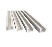 Alutec Perfil en C de aluminio, 17 x 11 mm, apto para tornillo M8 anodizado, riel de ranura en T (4 unidades de 1 m)