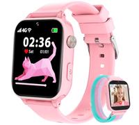 Alutoria 4G Reloj Inteligente Niño, Smartwatch Niños con GPS, Videollamadas, Chat de Voz, SOS, Modo Clase, WiFi, Juegos, Cámara, Reloj Niños Regalo para Niñas niños 4-12 años Regalo (Rosa)