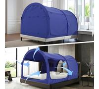 Alvantor Bed Canopy Bed Tents Dream Tents Privacy Space Twin Size Sleeping Tents Indoor Pop Up Portable Frame Curtains Breathable Grey Cottage (Mattress Not Included) Reducing Light