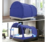 Alvantor Toldo de Cama con Espacio de privacidad de ensueño, tamaño Doble, Tiendas de campaña para Dormir, Cortinas de Marco portátil para Interiores, Transpirables, Color Azul Marino (colchón no