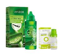 Alvera Solución Única 100ml + Lacrifresh Aloe Gotas 10ml para Lentes de Contacto Hidrogel - Silicona - Pack Aloe Vera para viajes