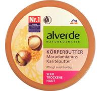 Alverde Macadamia & Karite Cuerpo-Mantequilla - para todos los tipos de piel incluyendo piel seca y sensible - Ingredientes orgánicos certificados/vegan - 200ml