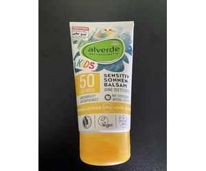 alverde NATURKOSMETIK - Bálsamo solar para niños sensible, SPF 50, 150 ml