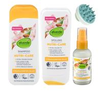 Alverde Nutri-Care - Set de 3 piezas para el cuidado del cabello, champú, acondicionador y suero capilar