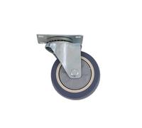 AlveyTech Rueda delantera de 4 pulgadas con horquilla y eje, para kits de Hoverboard Go Karts - Neumático antimarca a prueba de golpes (gris) con placa de montaje de aleación de metal duradera - Hover