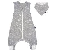 Alvi Saco de dormir de verano con pies/Sleep-Overall Light/Jumper + pañuelo para el cuello - cielo estrellado - Talla 70 cm