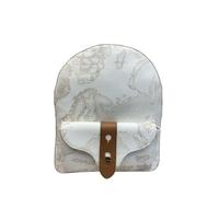 Alviero Martini 1A Classe Mochila de un solo hombro Geo Classic, tejido PVC Coated Canvas, beige con motivo geográfico, correa ajustable, 31 x 20 x 7 cm