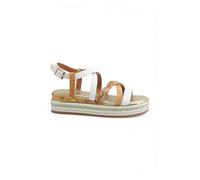 Alviero Martini 1A Classe Sandalias con cuña para mujer, color blanco, modelo 2182 2182, piel sintética, Color blanco., 35 EU