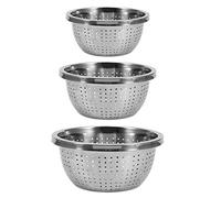 Alvinlite Juego de 3 coladores, coladores de Acero Inoxidable microperforados para escurrir, enjuagar, Lavar, Ideal para Pasta, Verduras, Frutas, Resistentes y Aptos para lavavajillas colador